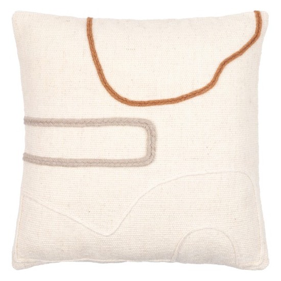 Surya Philip Cream Pillow Cover 22"H X 22"W