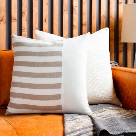 Surya Roxbury Cream Pillow Cover 22"H X 22"W