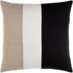 Surya Roxbury Black Pillow Cover 20"H X 20"W