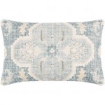Surya Samsun Pillow Cover 14"H X 22"W Cream & Teal