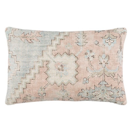 Surya Samsun Pillow Cover 14"H X 22"W Cream, Dusty Pink