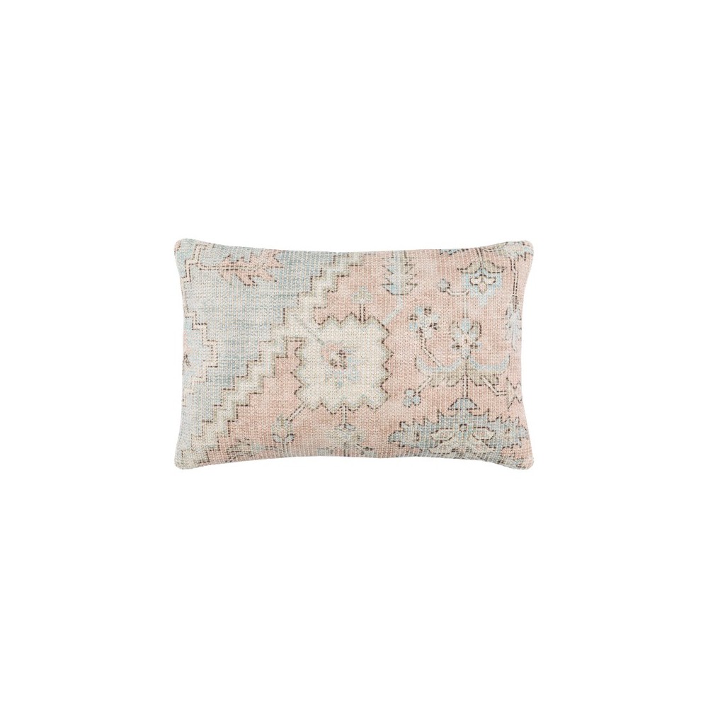 Surya Samsun Pillow Cover 14"H X 22"W Cream, Dusty Pink