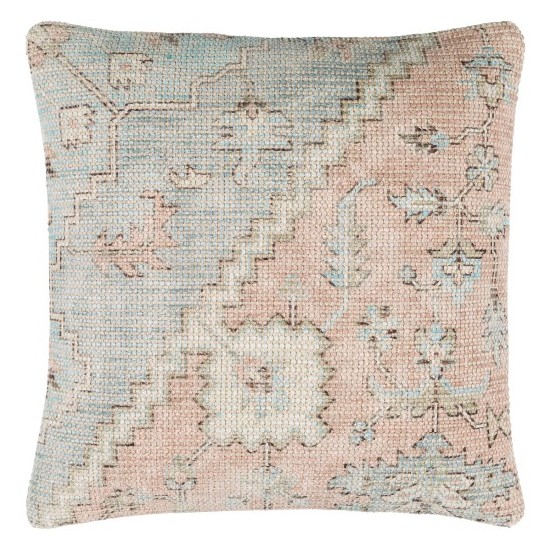 Surya Samsun Pillow Cover 18"H X 18"W Cream, Dusty Pink