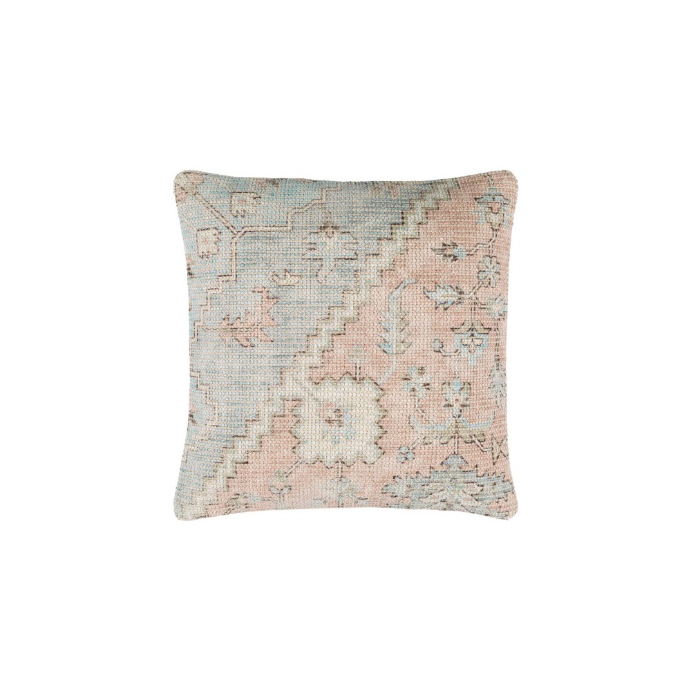 Surya Samsun Pillow Cover 18"H X 18"W Cream, Dusty Pink