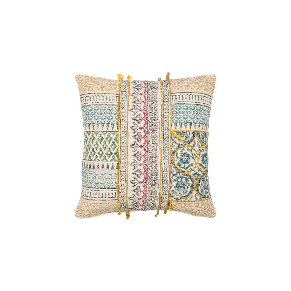 Surya Sanga Ink Blue Pillow Cover 22"H X 22"W