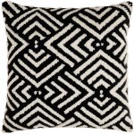 Surya Sheldon Pillow Cover 20"H X 20"W Black