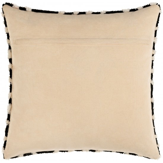 Surya Sheldon Pillow Cover 20"H X 20"W Black