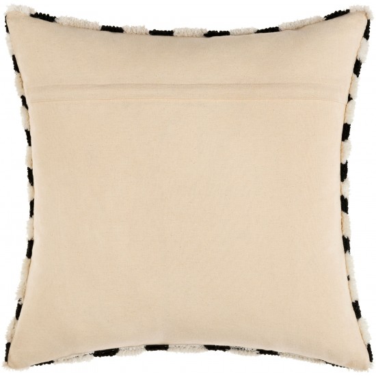 Surya Sheldon Black Pillow Cover 18"H X 18"W