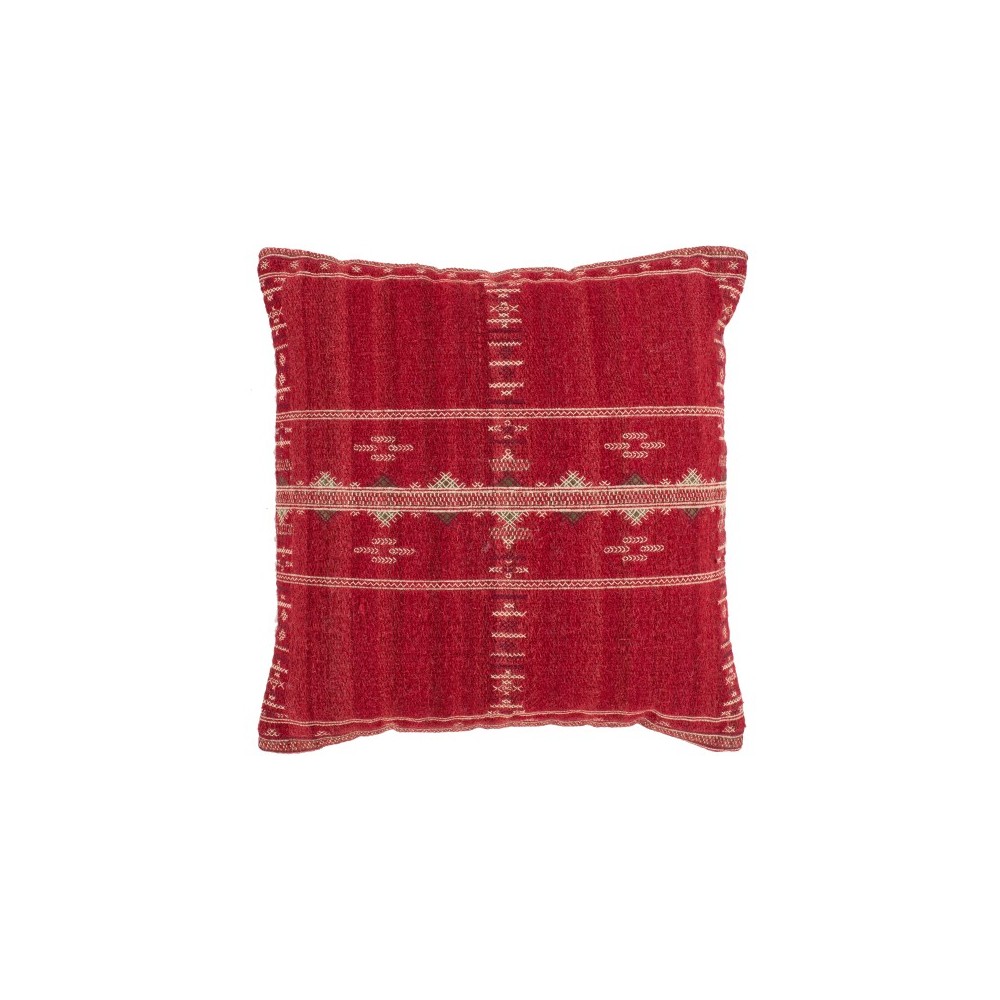 Surya Stine Red Pillow Cover 18"H X 18"W Surya Stine Red Pillow Cover 18"H X 18"W