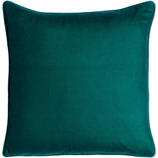 Surya Velvet Glam Deep Teal Pillow Cover 18"H X 18"W