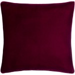 Surya Velvet Glam Burgundy Pillow Cover 18"H X 18"W