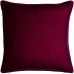 Surya Velvet Glam Burgundy Pillow Cover 18"H X 18"W