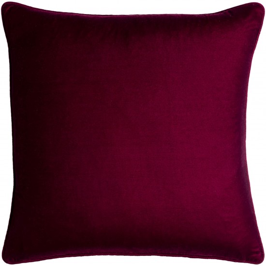 Surya Velvet Glam Burgundy Pillow Cover 18"H X 18"W