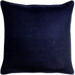 Surya Velvet Glam Navy Pillow Cover 18"H X 18"W