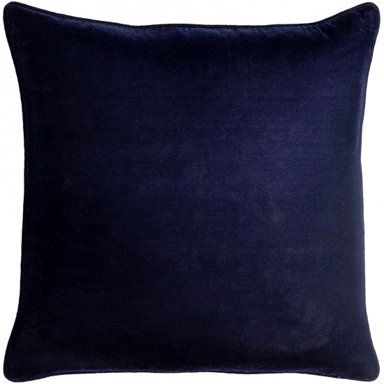 Surya Velvet Glam Navy Pillow Cover 18"H X 18"W