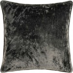 Surya Velvet Mood Charcoal Pillow Cover 20"H X 20"W