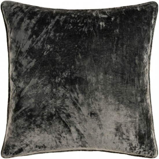 Surya Velvet Mood Charcoal Pillow Cover 20"H X 20"W