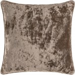 Surya Velvet Mood Taupe Pillow Cover 18"H X 18"W