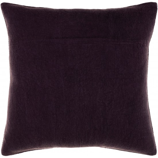 Surya Washed Stripe Medium Purple Pillow Cover 20"H X 20"W