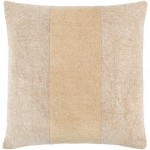 Surya Washed Stripe Light Beige Pillow Cover 18"H X 18"W