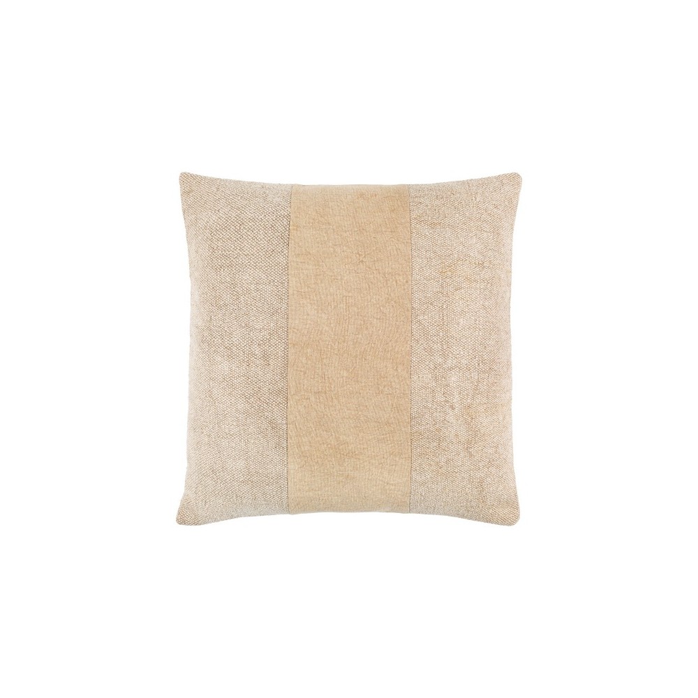 Surya Washed Stripe Light Beige Pillow Cover 18"H X 18"W Surya Washed Stripe Light Beige Pillow Cover 18"H X 18"W