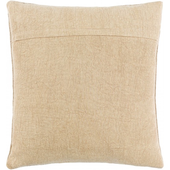 Surya Washed Stripe Light Beige Pillow Cover 20"H X 20"W