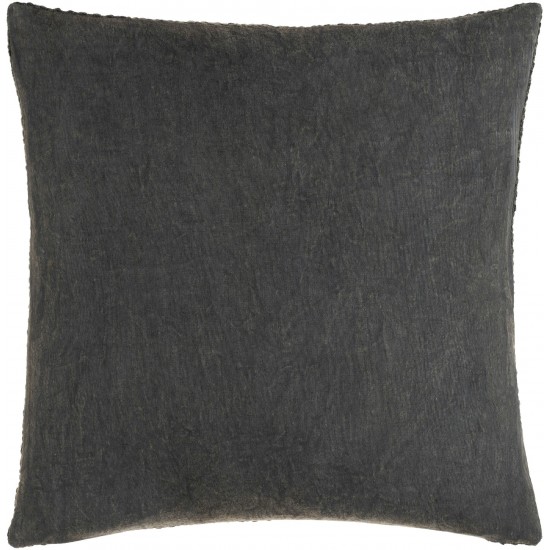 Surya Washed Texture Charcoal Pillow Cover 20"H X 20"W