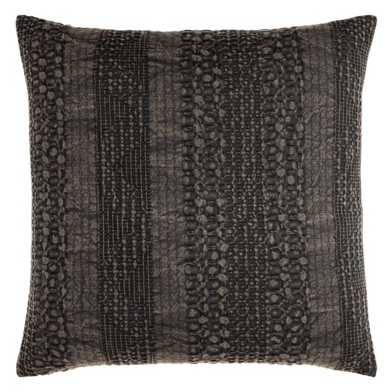 Surya Washed Waffle Charcoal Pillow Cover 20"H X 20"W