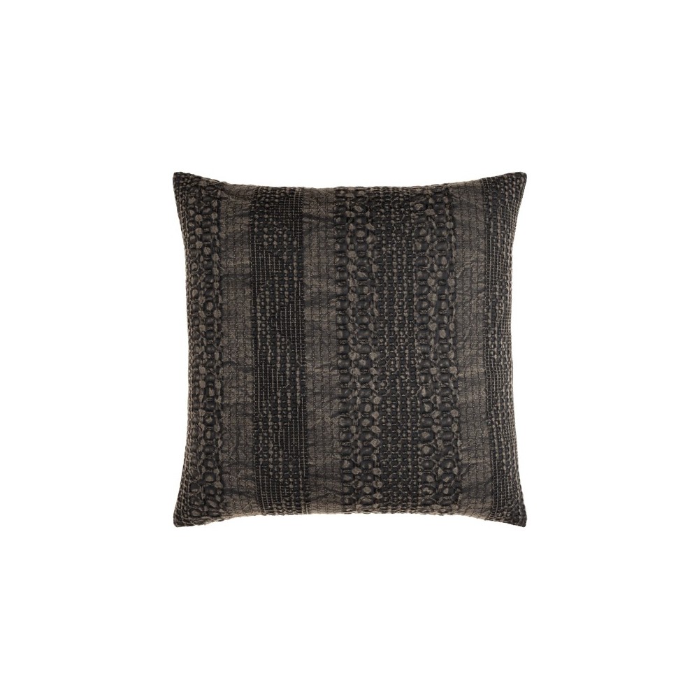 Surya Washed Waffle Charcoal Pillow Cover 20"H X 20"W