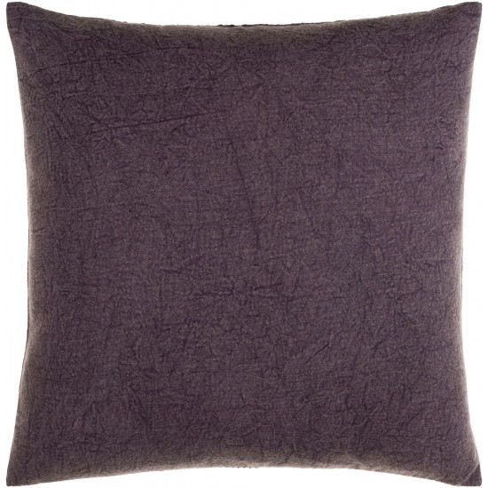 Surya Washed Waffle Medium Purple Pillow Cover 20"H X 20"W