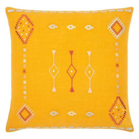 Surya Zina Mustard Pillow Cover 20"H X 20"W