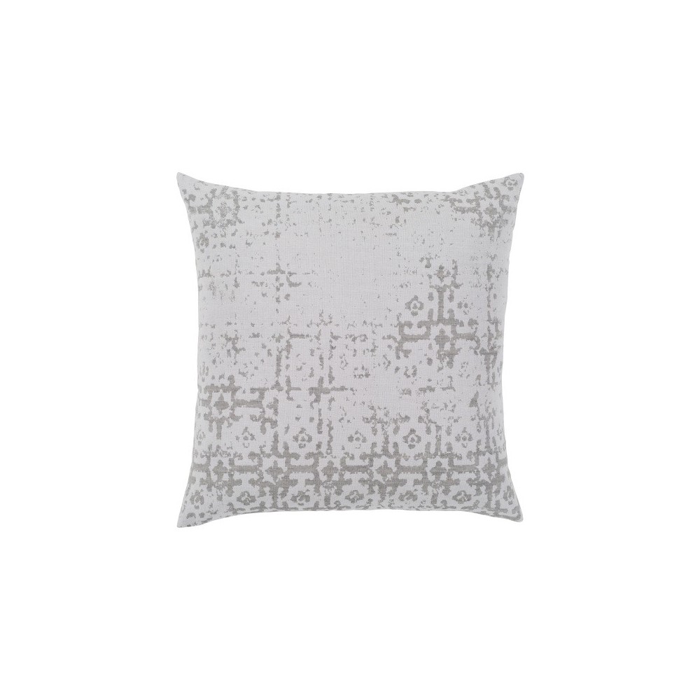 Surya Abstraction Light Gray Pillow Shell With Polyester Insert 18"H X 18"W Surya Abstraction Light Gray Pillow Shell With Polyester Insert 18"H X 18"W