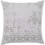 Surya Abstraction Light Gray Pillow Shell With Polyester Insert 20"H X 20"W