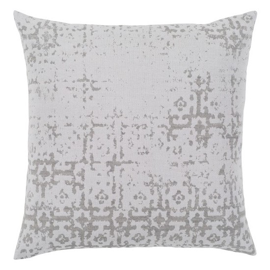 Surya Abstraction Light Gray Pillow Shell With Polyester Insert 20"H X 20"W