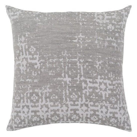 Surya Abstraction Gray Pillow Shell With Down Insert 18"H X 18"W