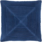 Surya Akira Navy Pillow Shell With Polyester Insert 22"H X 22"W