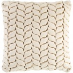 Surya Alana Cream Pillow Shell With Down Insert 18"H X 18"W