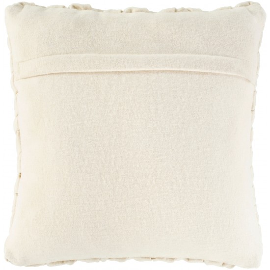 Surya Alana Cream Pillow Shell With Down Insert 18"H X 18"W