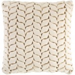 Surya Alana Cream Pillow Shell With Polyester Insert 20"H X 20"W