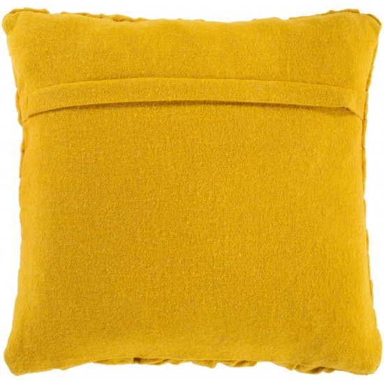 Surya Alana Mustard Pillow Shell With Polyester Insert 20"H X 20"W