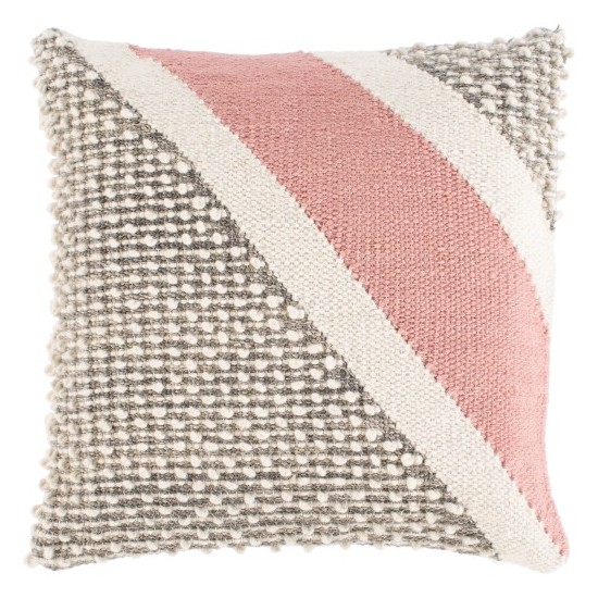 Surya Amaretta Beige Pillow Shell With Down Insert 20"H X 20"W