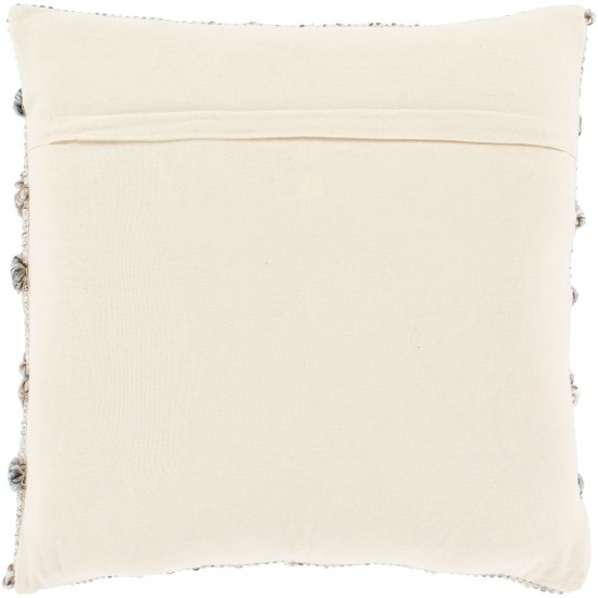 Surya Anders Pillow Shell With Polyester Insert 18"H X 18"W Cream & Taupe