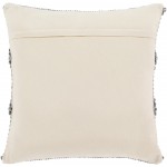 Surya Anders Pillow Shell With Down Insert 20"H X 20"W Cream & Slate