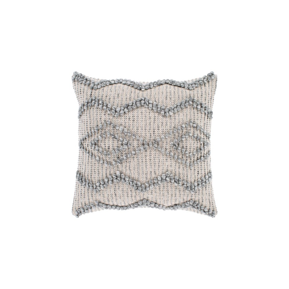 Surya Anders Pillow Shell With Polyester Insert 20"H X 20"W Cream & Slate