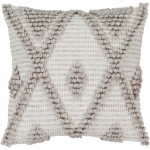 Surya Anders Cream & Taupe Pillow Shell With Polyester Insert 22"H X 22"W
