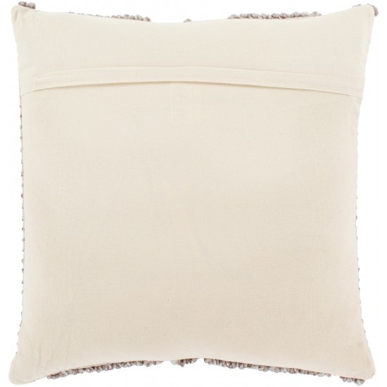 Surya Anders Cream & Taupe Pillow Shell With Polyester Insert 22"H X 22"W