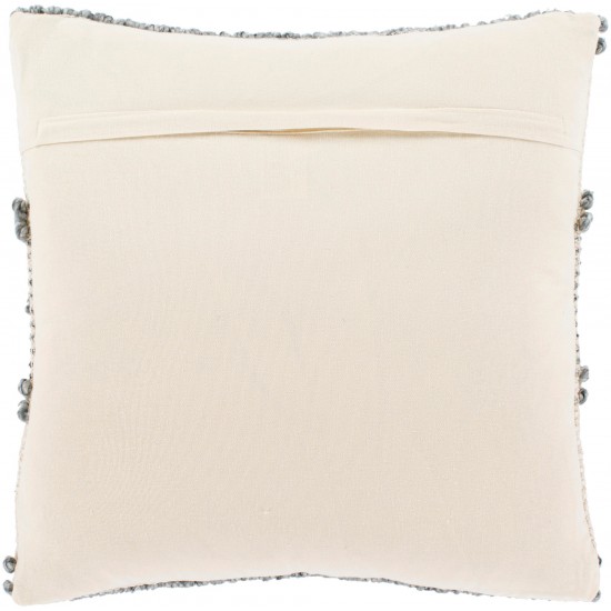 Surya Anders Cream & Slate Pillow Shell With Down Insert 18"H X 18"W