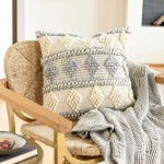 Surya Anders Cream & Slate Pillow Shell With Down Insert 20"H X 20"W