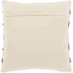 Surya Anders Cream & Taupe Pillow Shell With Polyester Insert 18"H X 18"W