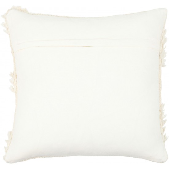 Surya Apache Cream Pillow Shell With Down Insert 20"H X 20"W